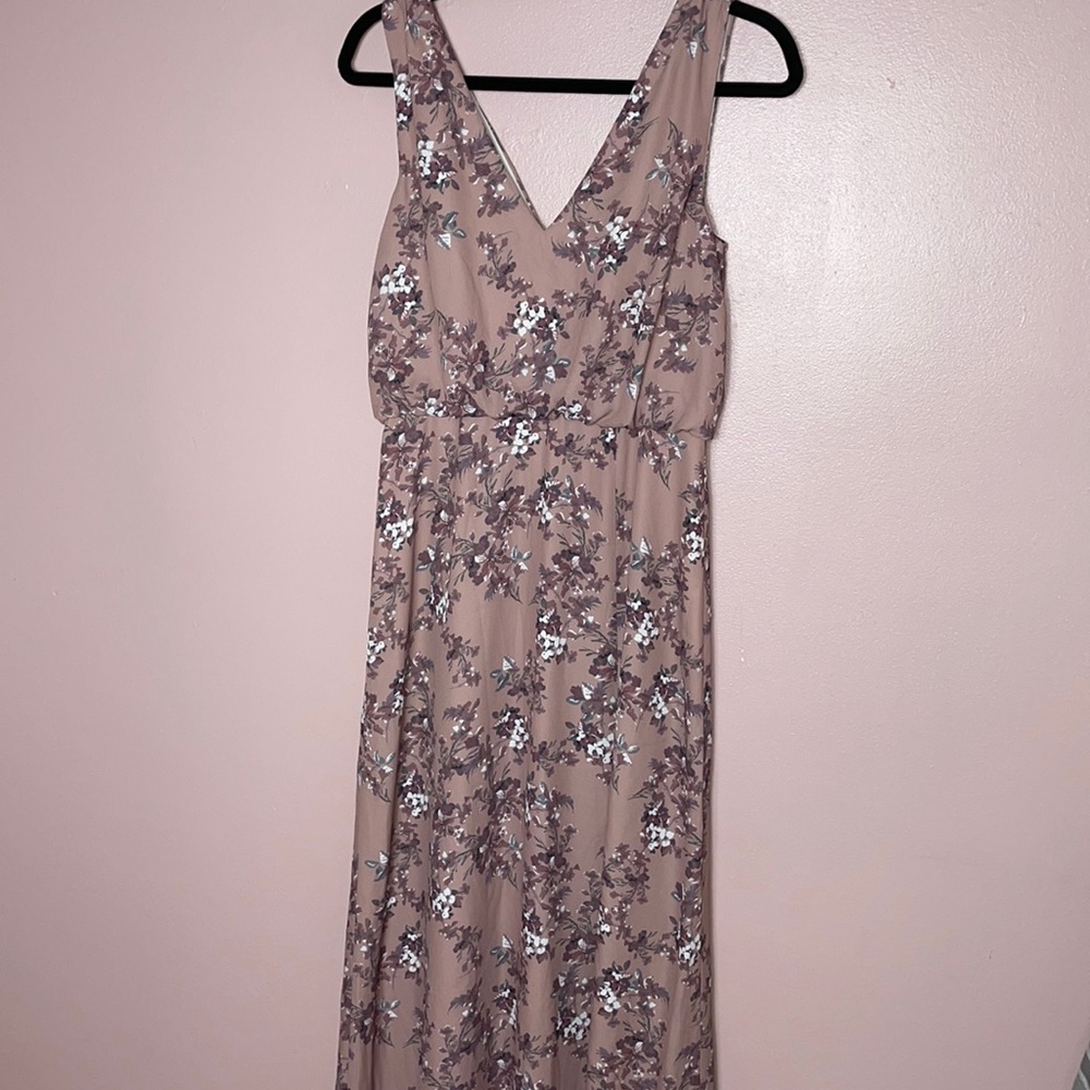 WAYF Mauve Maxi Floral Dress